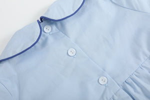 Blue Whale Smocked Collared Bubble Romper