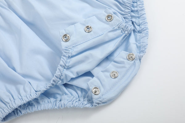 Blue Whale Smocked Collared Bubble Romper