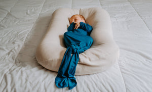 Blue Knotted Newborn Baby Gown