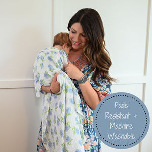 You Had Me At Hydrangea Baby Muslin Swaddle Blanket