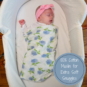 You Had Me At Hydrangea Baby Muslin Swaddle Blanket