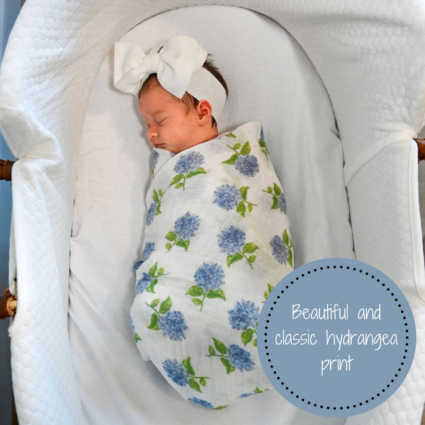 You Had Me At Hydrangea Baby Muslin Swaddle Blanket