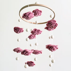 Blush Rose Flower Baby Mobile