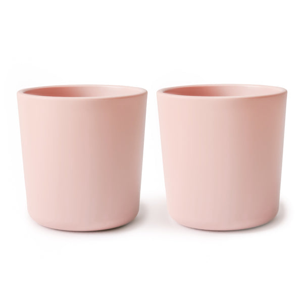 Colorful baby dinnerware cups in various sizes, perfect for mealtime fun and learning. Angle 5 view.