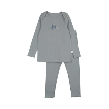 Bonne Nuit PJ in Dusty Blue for babies - cozy sleepsuit perfect for a restful night's sleep.
