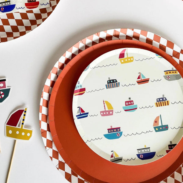Boat Party Plates (8pcs) – Nautical Disposable Plates 7"