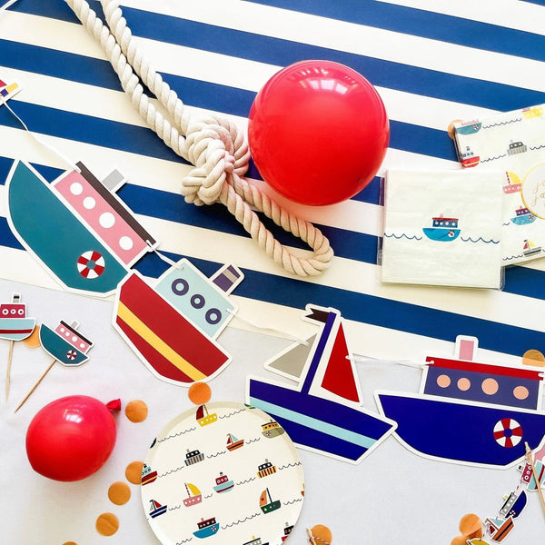 Boat Party Plates (8pcs) – Nautical Disposable Plates 7"