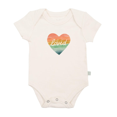 graphic bodysuit | loved rainbow heart