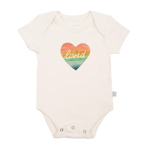 graphic bodysuit | loved rainbow heart