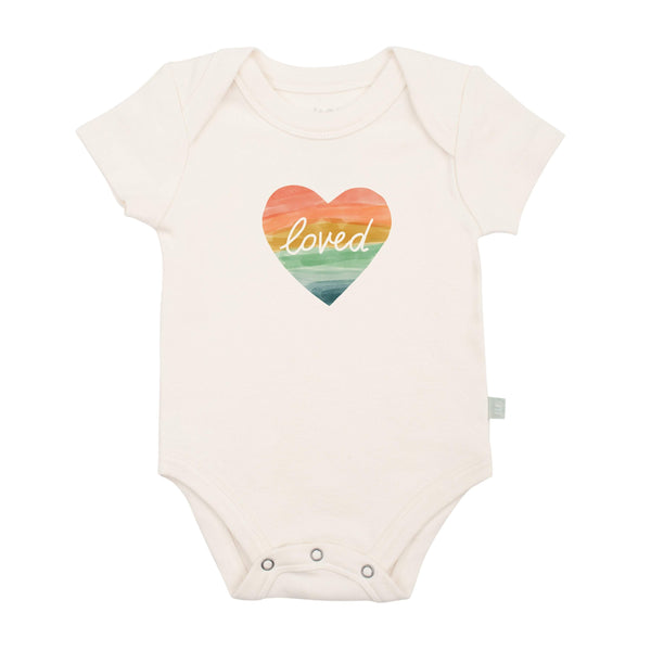 graphic bodysuit | loved rainbow heart