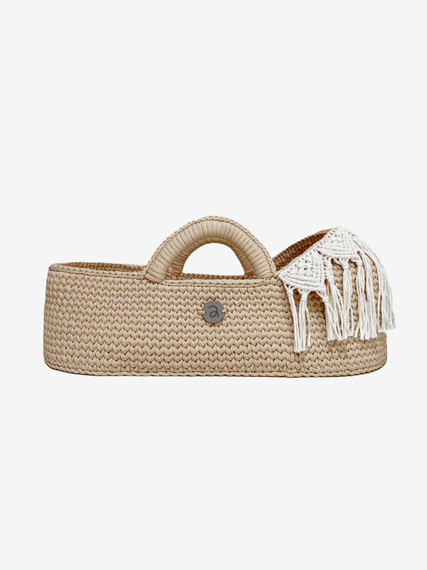 Standard Boho Moses Basket with Macrame Hood