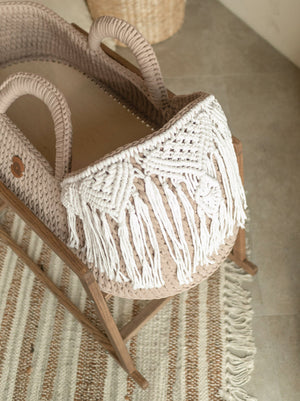 Standard Boho Moses Basket with Macrame Hood