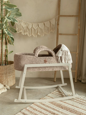 Standard Boho Moses Basket with Macrame Hood
