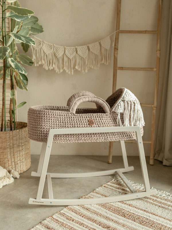 Standard Boho Moses Basket with Macrame Hood