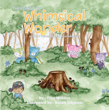 "Cover of The Forest of Whimsical Wonder Book for babies, featuring colorful illustrations and enchanting characters."