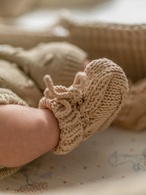Bonnet & Booties Set Pointelle