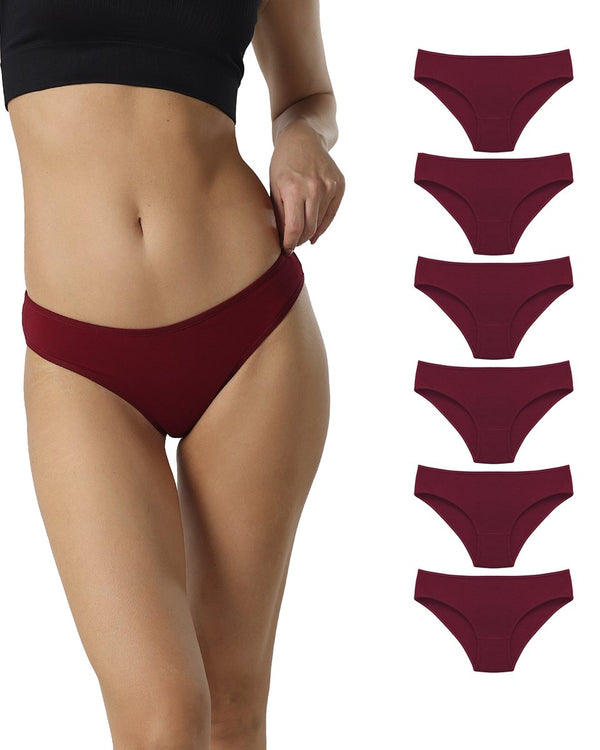 Women's Cotton Bikini Underwear 6-Pack, Soft Breathable Stretch Panties