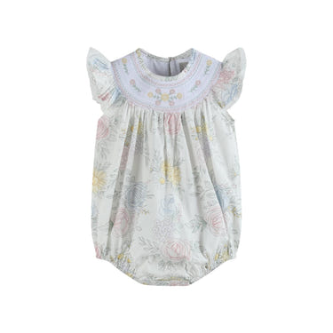 Baby Bouquet Floral Smocked Flutter Romper - Cute and stylish outfit for infants, perfect for warm weather.
