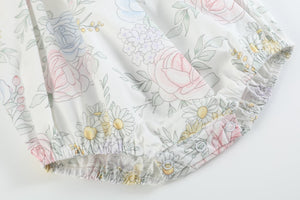 Bouquet Floral Smocked Flutter Romper