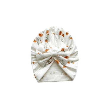 Falling Floral Baby Bow Hat