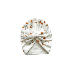 Falling Floral Baby Bow Hat