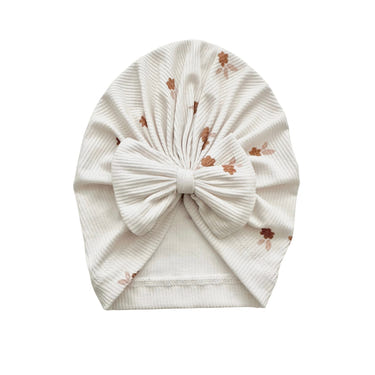 Fleur Ribbed Bow Turban Baby Hat