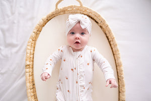 Fleur Ribbed Bow Turban Baby Hat