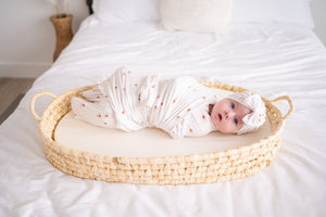 Fleur Ribbed Bow Turban Baby Hat