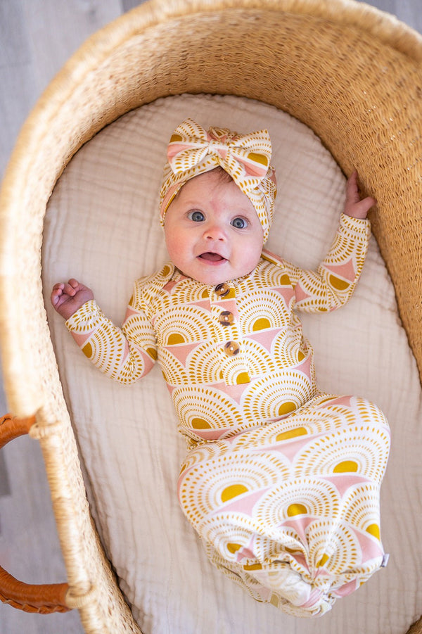 Vintage Sunshine Bamboo Bow Turban Hat