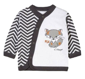 Boys Top Fox Button Down Kimono