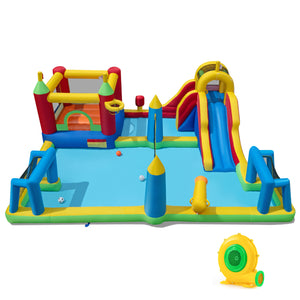Inflatable Water Slide Bounce House 9-in-1 Jumping Castle with 680W Blower