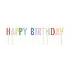 Bright Happy Birthday Cupcake Toppers, 13pcs