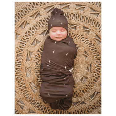 Brown Lightning Bamboo Stretch Swaddle Blanket