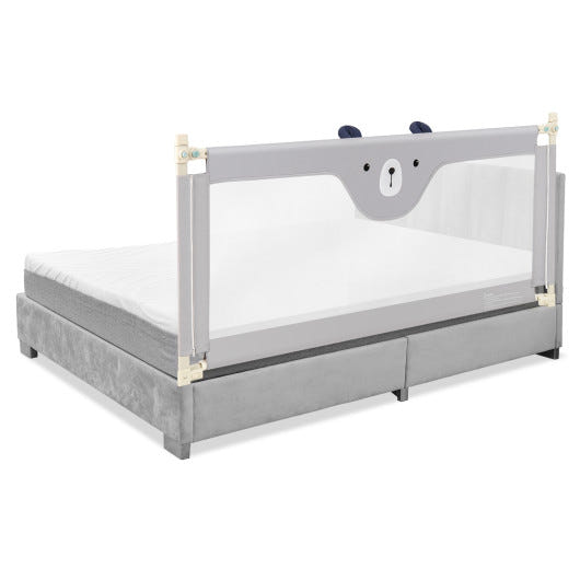 Vertical Lifting Baby Bedrail Guard with Lock in Gray - Safe and stylish bed rail for infants.