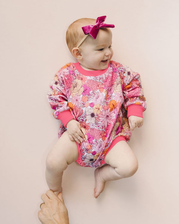 Bubble Romper | Pink Flowers