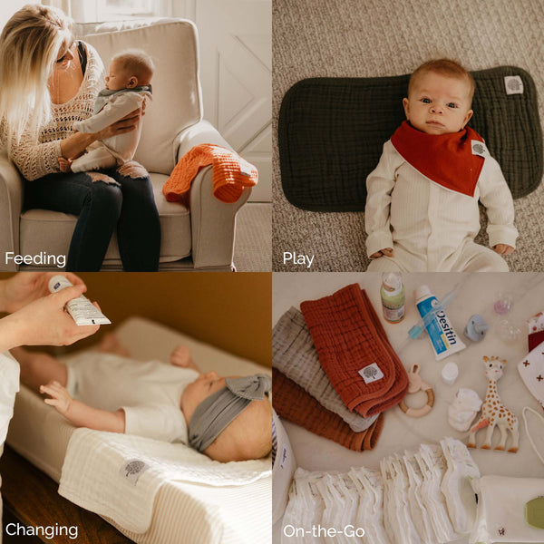 White Set - Muslin Burp Cloths (4 Pack)