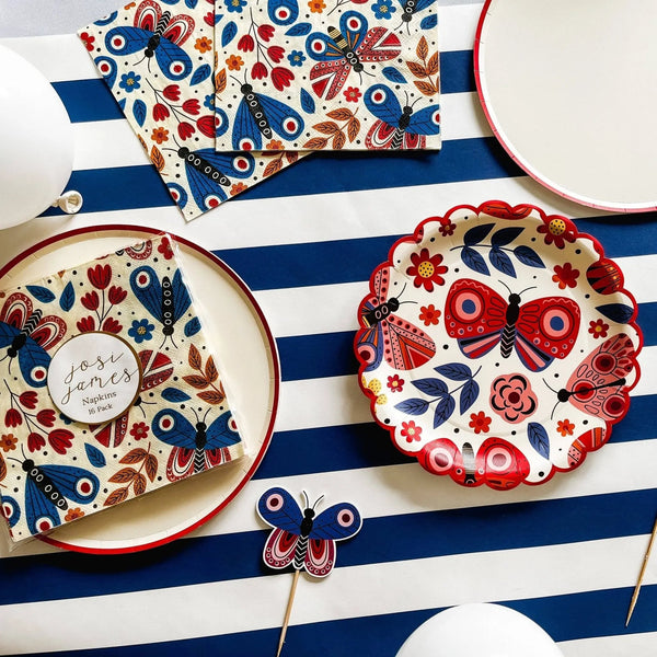 Butterfly Large Disposable Paper Napkins (16pcs)