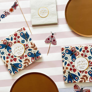 Butterfly Large Disposable Paper Napkins (16pcs)