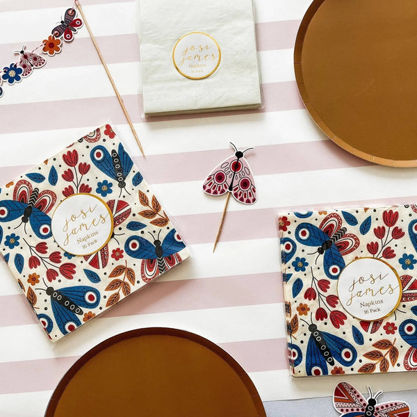 Butterfly Large Disposable Paper Napkins (16pcs)