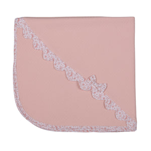 BUTTERFLY | Girls Pink Quilted Cotton Blanket (80cm)