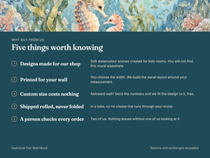 Watercolor Seahorse Pair Ocean Wall Mural, image 10