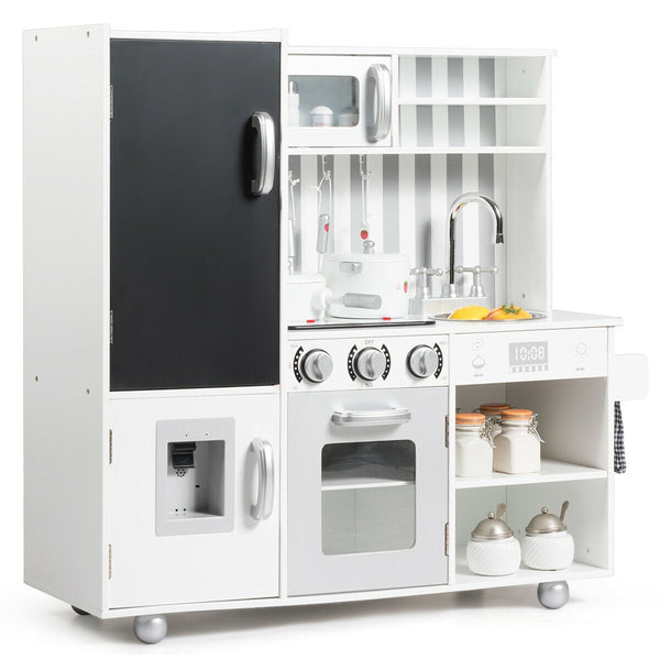 Wooden Pretend Play Kitchen Sets with Simulated Sound - Realistic