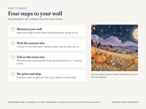 Watercolor Pumpkin Moon Halloween Wall Mural, image 6