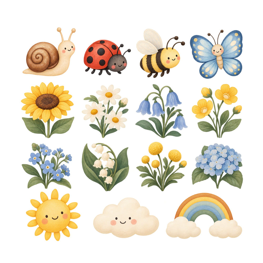 Sunflower Garden Wall Decals, Set of 15, image 1