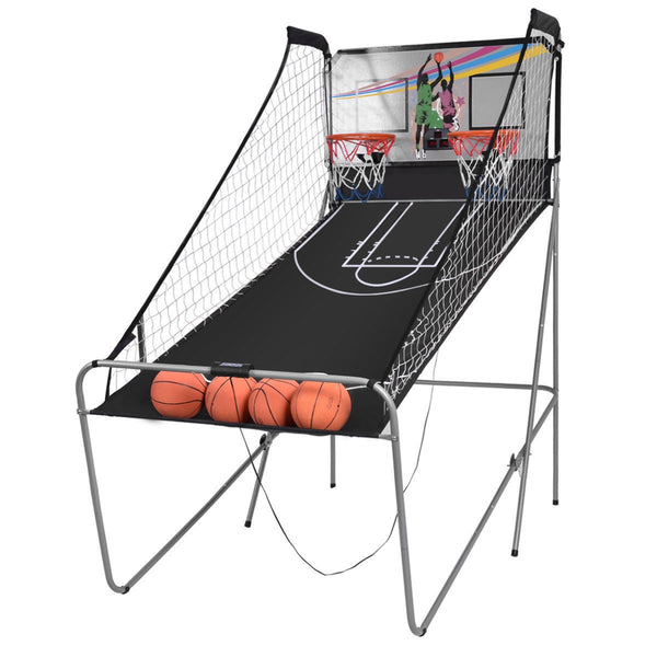 Foldable Double Electronic Basketball Game with 4 Balls Indoor for Kids & Family