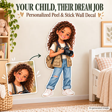 Personalized Photographer Wall Decal from Photo, Dream Job Sticker, image 1