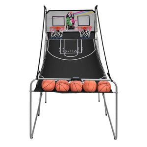 Foldable Double Electronic Basketball Game with 4 Balls Indoor for Kids & Family