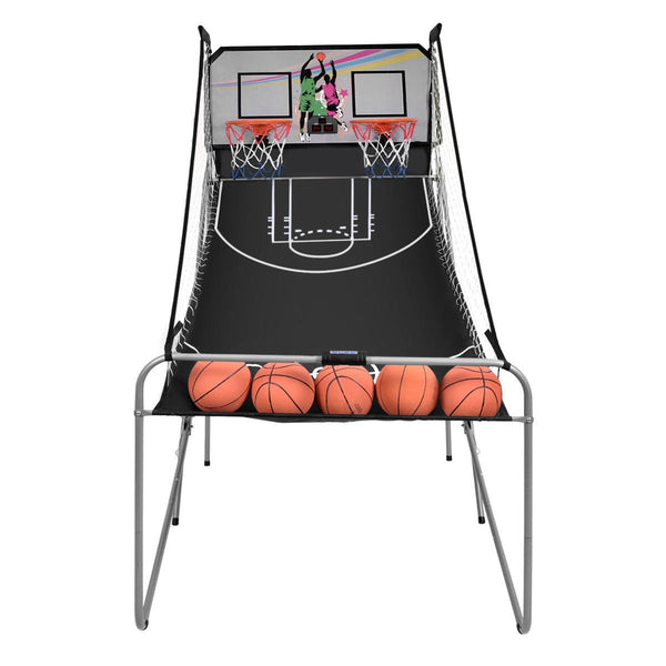 Foldable Double Electronic Basketball Game with 4 Balls Indoor for Kids & Family