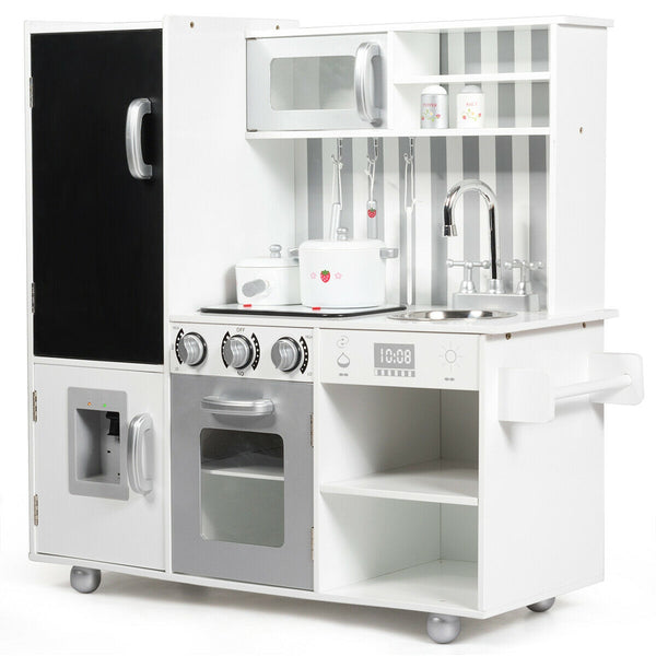 Wooden Pretend Play Kitchen Sets with Simulated Sound - Realistic