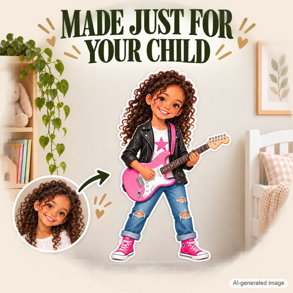 Personalized Musician Wall Decal from Photo, Dream Job Sticker, image 13